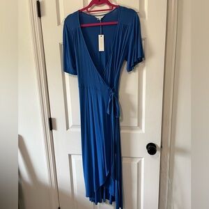 Lucky Brand Casual Blue Wrap Dress Small